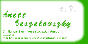 anett veszelovszky business card